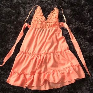 Peach colored summer dress